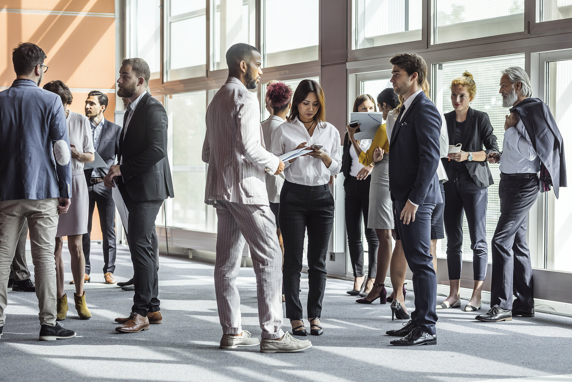 Demo City business leaders networking at an event